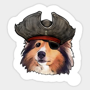 Shetland Sheepdog Pirate Sticker